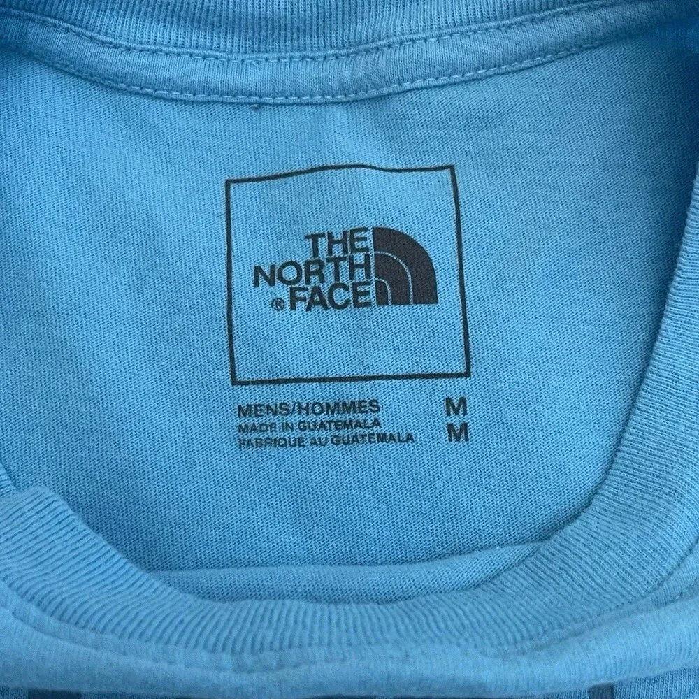 The North Face T-Shirt Mens M Logo Graphic Short Sleeve Cotton Blue Solid